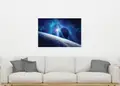 Πίνακας σε καμβά για χώρο που μπορεί να προορίζεται για το διάστημα, με αφηρημένο στυλ και μοντέρνα διακόσμηση.