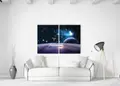 Πίνακας σε καμβά για δωμάτιο, με θέμα το διάστημα, στυλ αφηρημένο, μοντέρνα διακόσμηση.