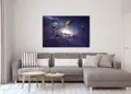 Πίνακας σε καμβά για χώρος που μπορεί να προορίζεται για το γραφείο, με θέμα το διάστημα, αφηρημένο στυλ, μοντέρνα διακόσμηση.