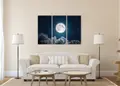Πίνακας σε καμβά για χώρο που μπορεί να προορίζεται για διακόσμηση, με θέμα το διάστημα, σε αφηρημένο στυλ και μοντέρνα διακόσμηση.