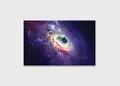 Πίνακας σε καμβά για χώρο που μπορεί να προορίζεται για ιδιωτικό γραφείο, με θέμα το διάστημα, σε αφηρημένο στυλ, μοντέρνα διακόσμηση.