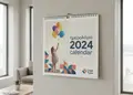 Ημερολόγιο τοίχου σπιράλ 2027 σε φυσικό περιβάλλον, μεταλλικό σπιράλ