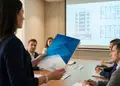 Φάκελος εγγράφων Α4 με μπλε γραφικά για επαγγελματική χρήση