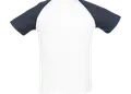 Δίχρωμο ανδρικό T-shirt από 100% βαμβάκι, με κοντά ρεγκλάν μανίκια. Ιδανικό για επαγγελματική χρήση, διαθέτει δυνατότητα εκτύπωσης λογοτύπου ή μηνύματος.
