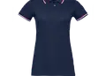 Γυναικείο πόλο από 100% βαμβάκι, με ρίγες και κουμπιά, ιδανικό για επαγγελματική χρήση. Δυνατότητα εκτύπωσης λογοτύπου, διατίθεται σε ποικιλία χρωμάτων.