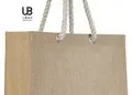 Τσάντα αγοράς από 100% γιούτα με χερούλια από λευκό σχοινί, κομψή και πρακτική. Ιδανική για επαγγελματίες με δυνατότητα εκτύπωσης λογοτύπου.