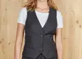 Κομψό γυναικείο γιλέκο κοστουμιού με 5 κουμπιά και κρυφές τσέπες. Ιδανικό για επαγγελματική χρήση, με δυνατότητα εκτύπωσης λογοτύπου. Άνεση και ανθεκτικότητα.